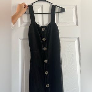 Black mini dress with buttons